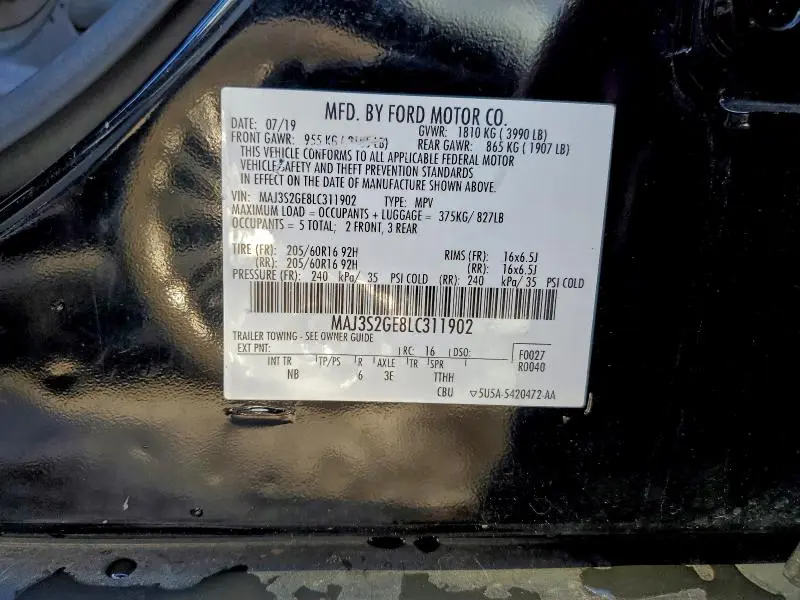 2020 FORD ECOSPORT SE  