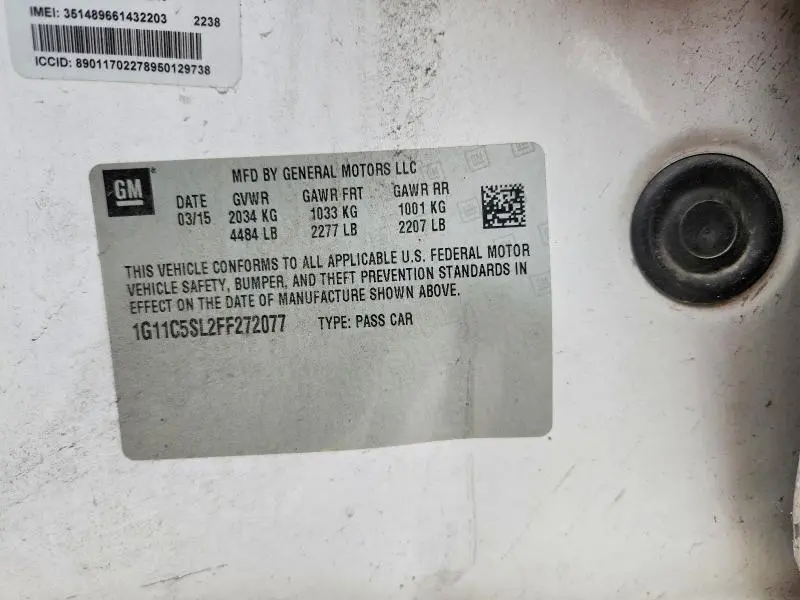 2015 CHEVROLET MALIBU 1LT  