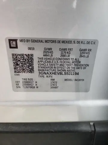 2020 CHEVROLET EQUINOX LS  