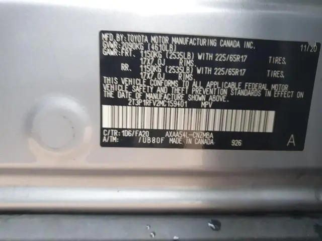 2021 TOYOTA RAV4 XLE  