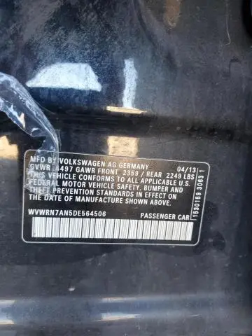 2013 VOLKSWAGEN CC LUXURY