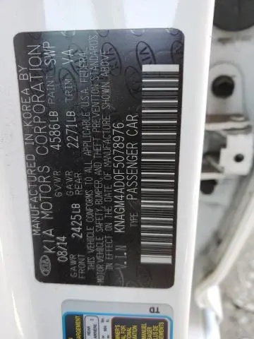 2015 KIA OPTIMA HYBRID  