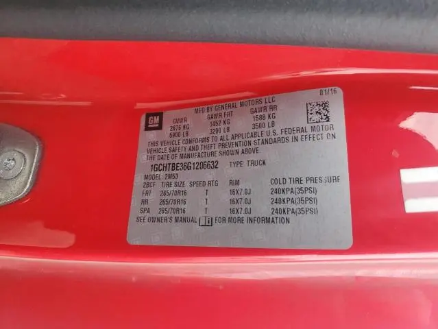 2016 CHEVROLET COLORADO   