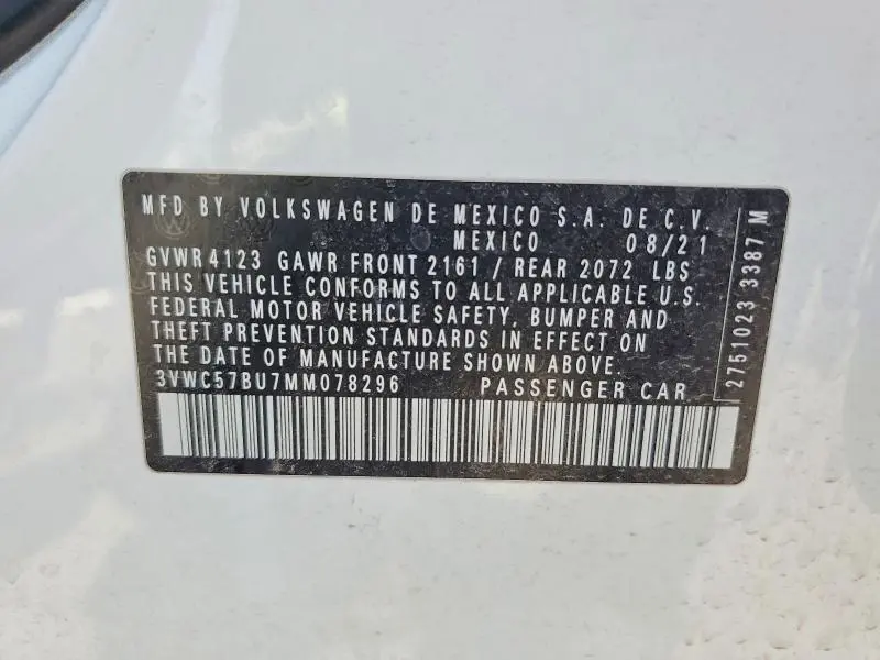 2021 VOLKSWAGEN JETTA S  