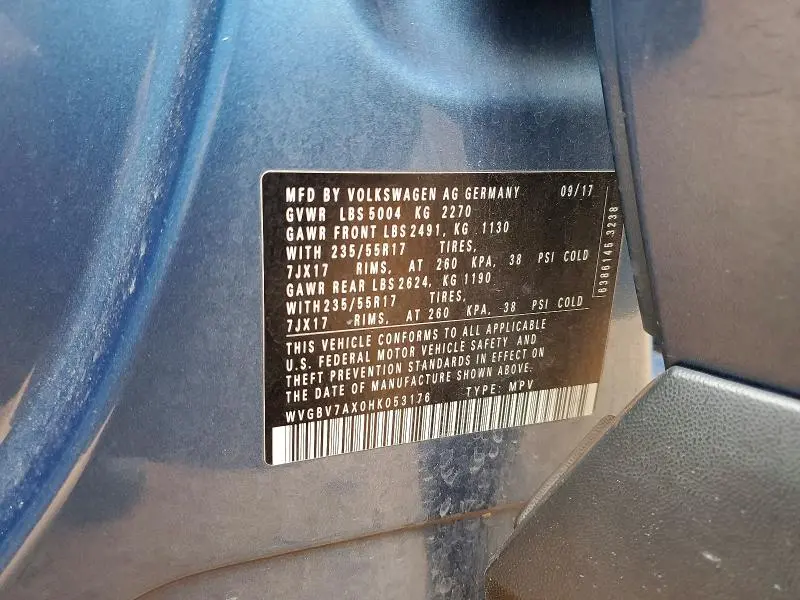 2017 VOLKSWAGEN TIGUAN S  