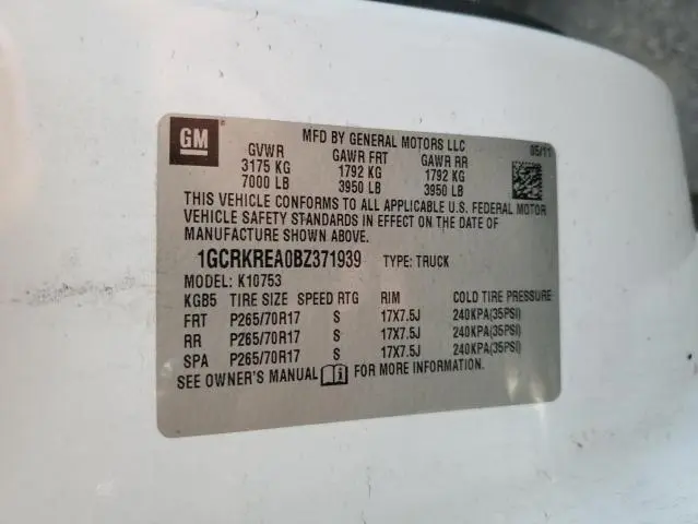 2011 CHEVROLET SILVERADO K1500 LS  