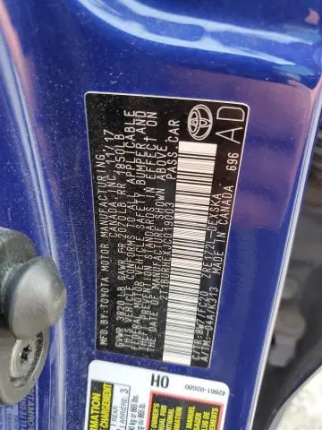 2018 TOYOTA COROLLA L  