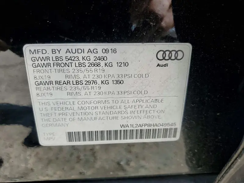 2017 AUDI Q5 PREMIUM PLUS  