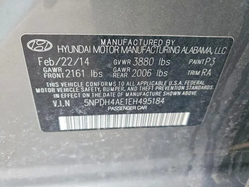 2014 HYUNDAI ELANTRA SE  