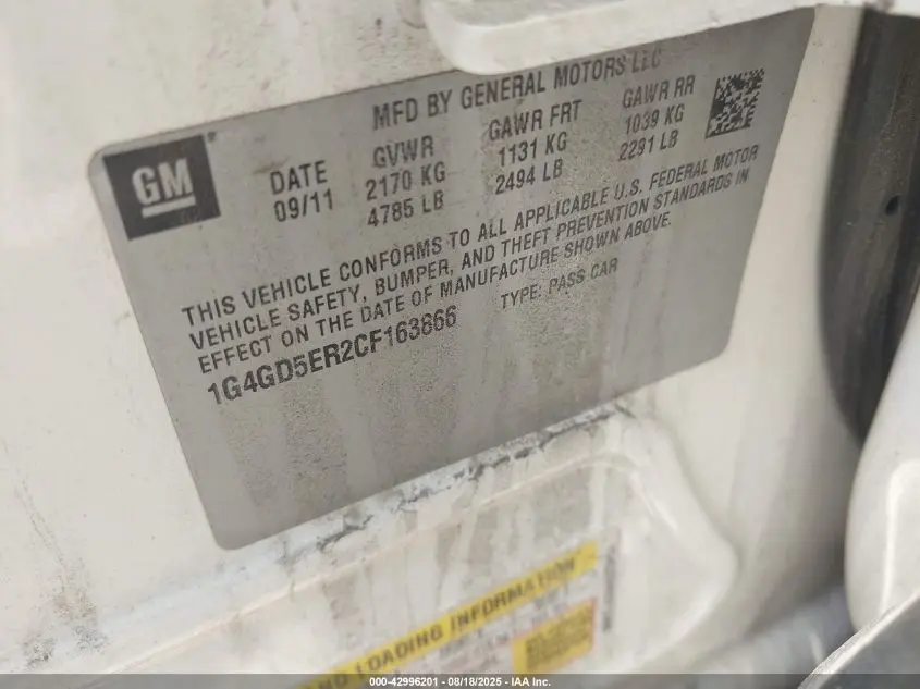 2012 BUICK LACROSSE PREMIUM 1 GROUP