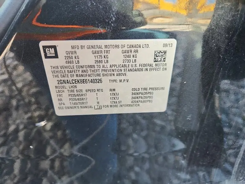 2014 CHEVROLET EQUINOX LT  