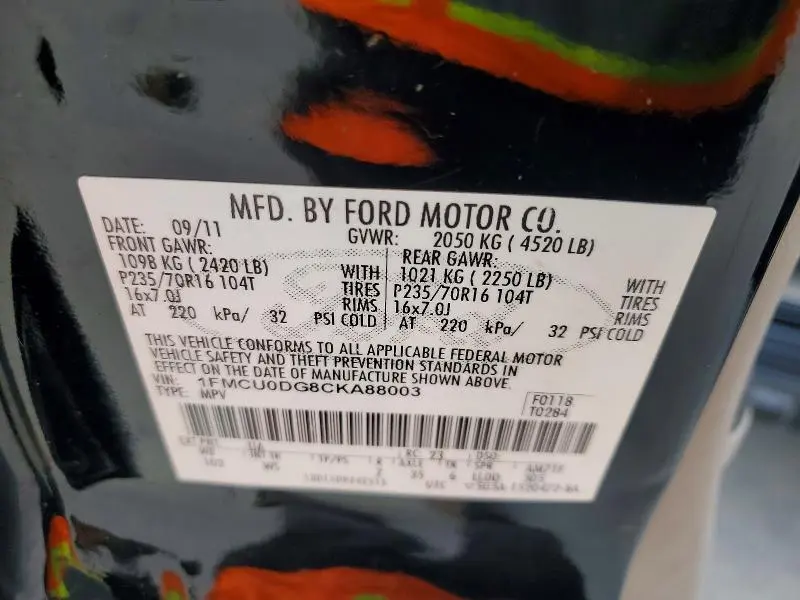 2012 FORD ESCAPE XLT  