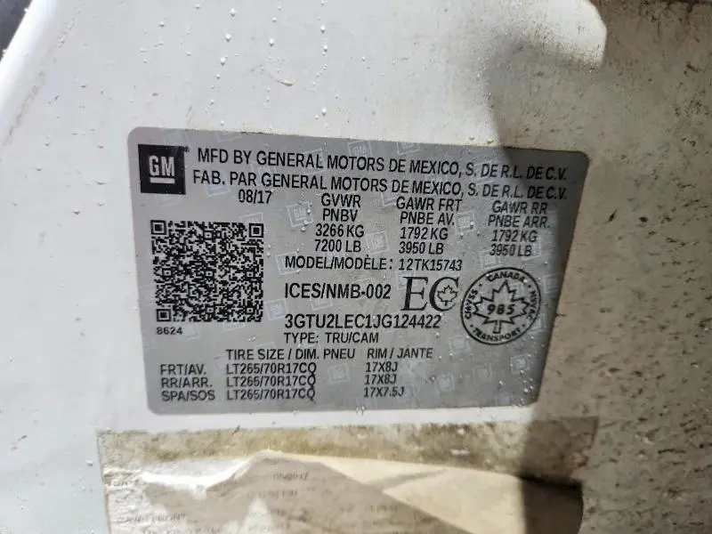 2018 GMC SIERRA K1500  