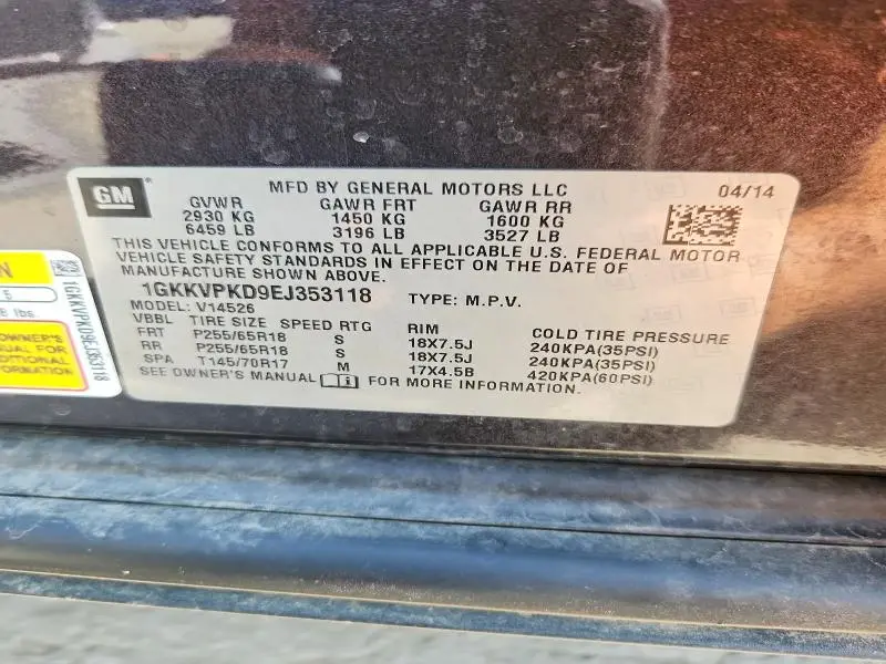 2014 GMC ACADIA SLE  