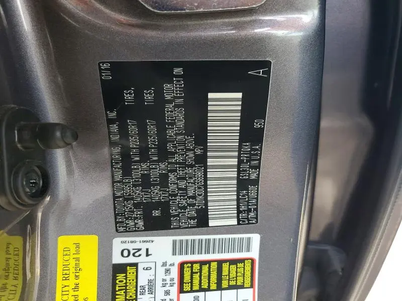 2016 TOYOTA SIENNA XLE PREMIUM 8-PASSENGER  