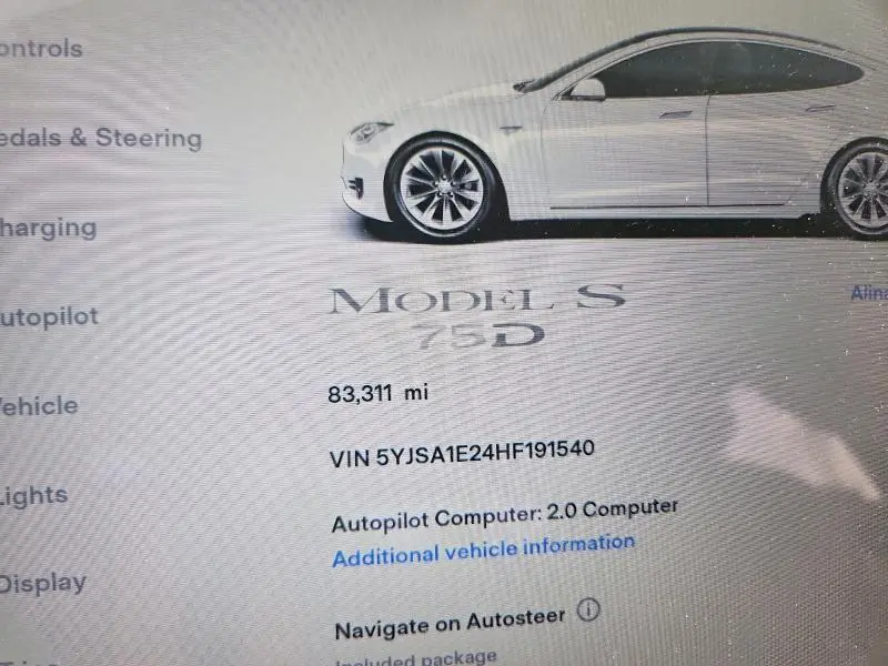 2017 TESLA MODEL S   
