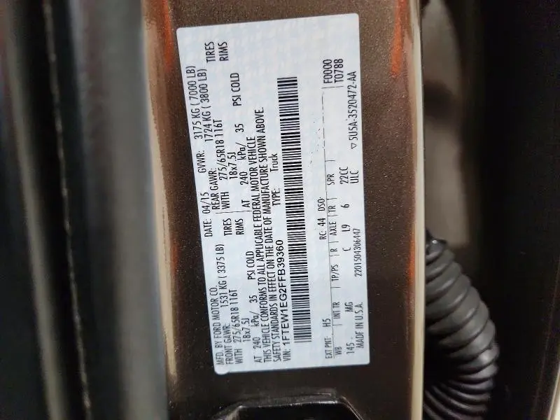 2015 FORD F150 SUPERCREW  