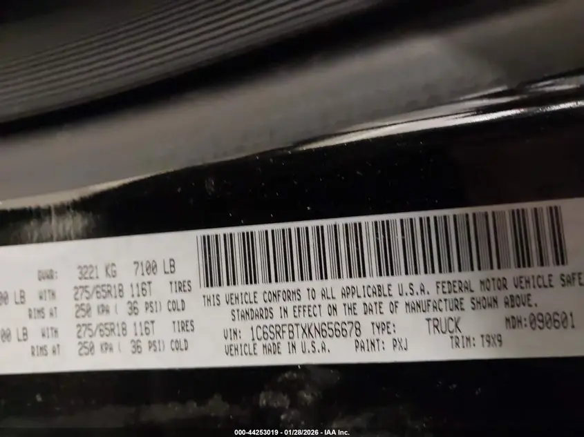 2019 RAM 1500 BIG HORN/LONE STAR  4X4 6'4 BOX