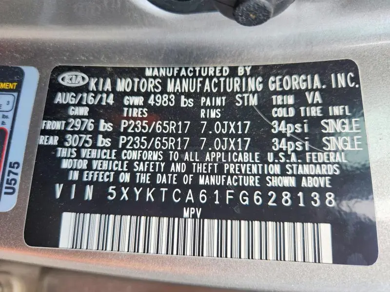 2015 KIA SORENTO LX  