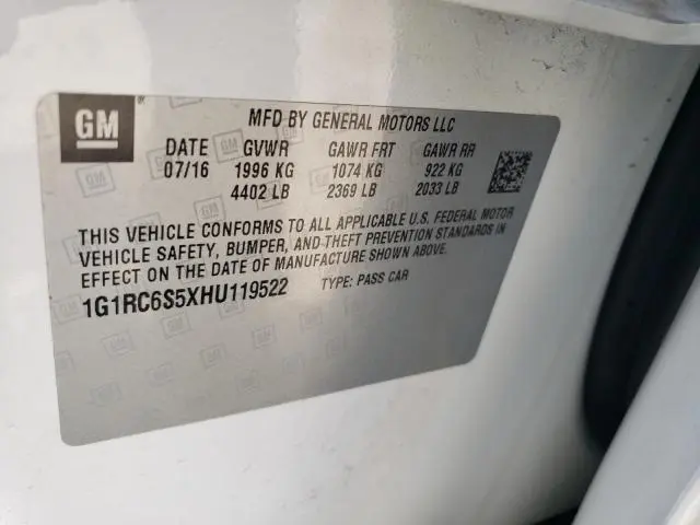 2017 CHEVROLET VOLT LT  