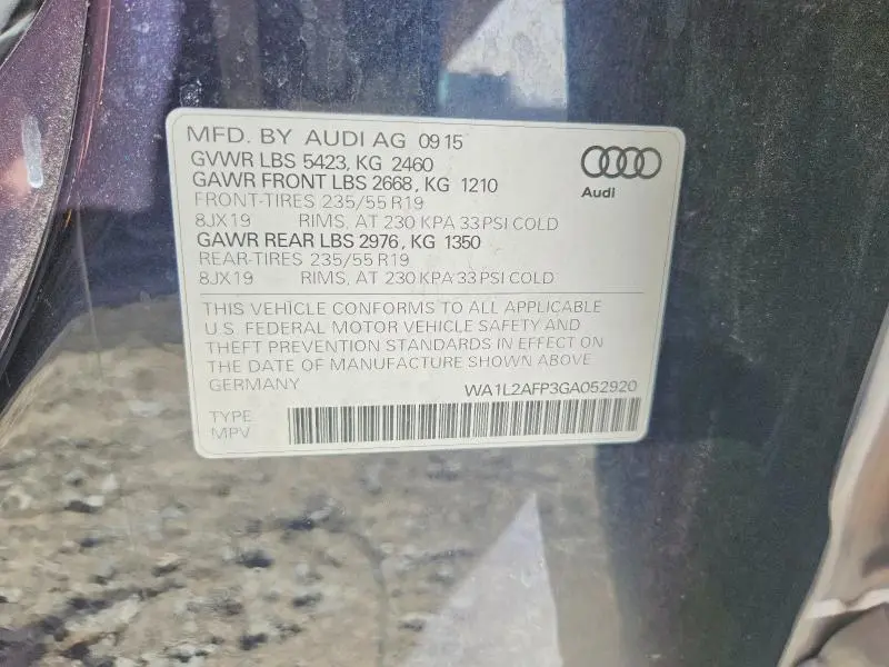 2016 AUDI Q5 PREMIUM PLUS  