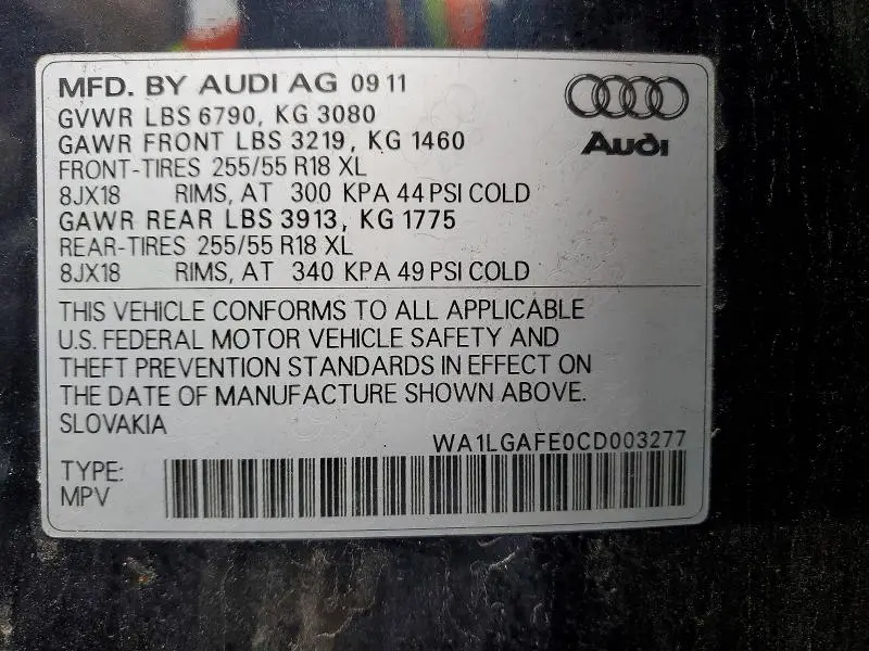2012 AUDI Q7 PREMIUM PLUS  