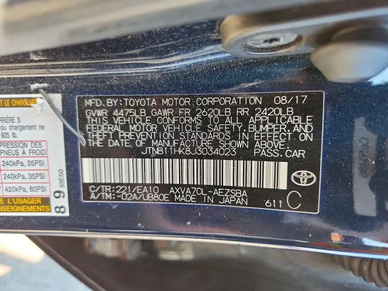 2018 TOYOTA CAMRY SE  