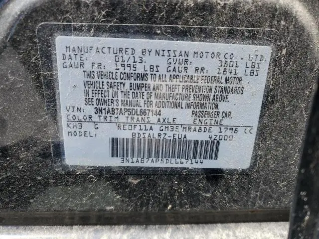 2013 NISSAN SENTRA S  