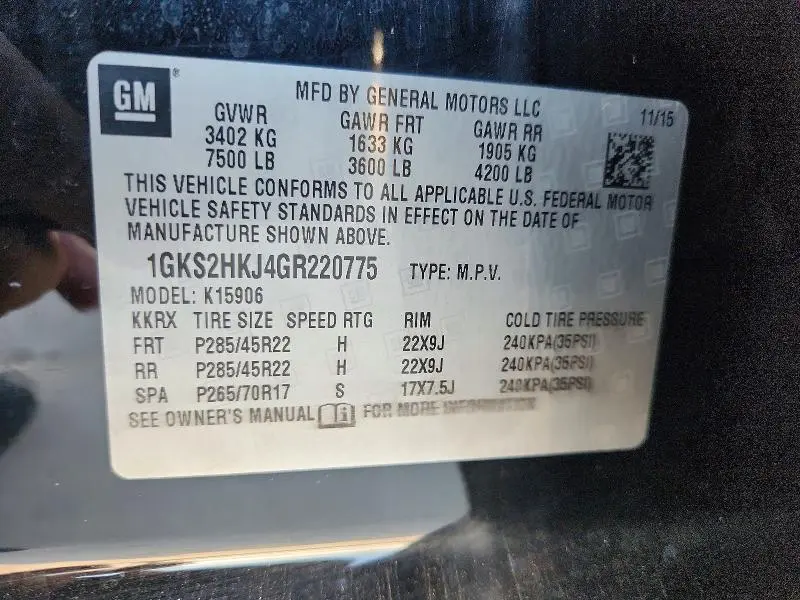 2016 GMC YUKON XL DENALI  
