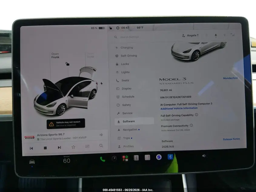 2019 TESLA MODEL 3 LONG RANGE/MID RANGE/STANDARD RANGE/STANDARD RANGE PLUS