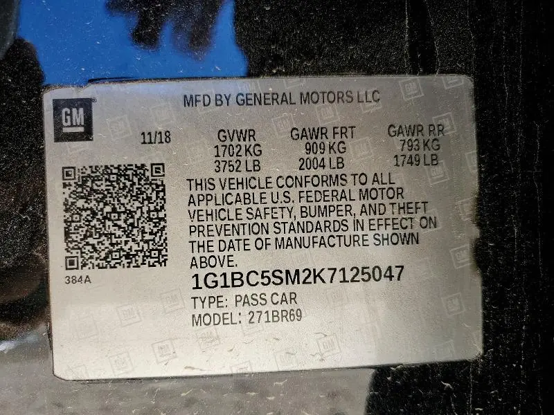 2019 CHEVROLET CRUZE LS  
