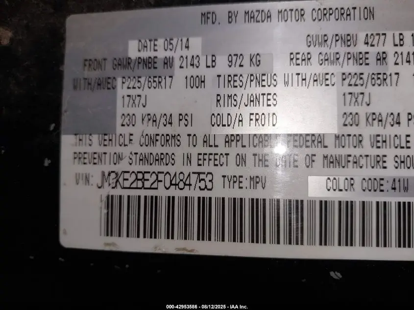 2015 MAZDA CX-5 SPORT