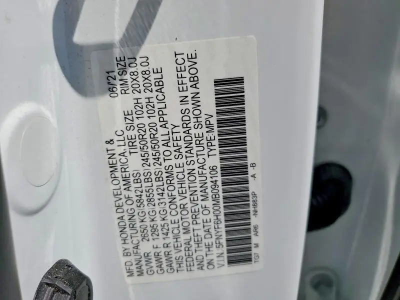 2021 HONDA PILOT ELITE  