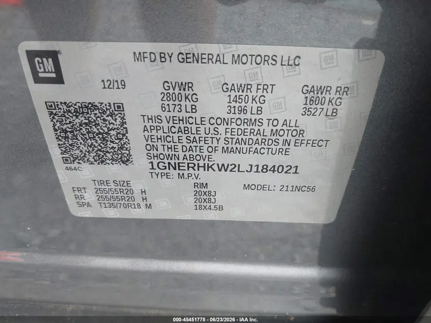 2020 CHEVROLET TRAVERSE FWD LT LEATHER