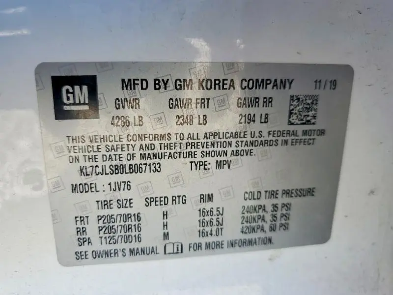 2020 CHEVROLET TRAX 1LT  