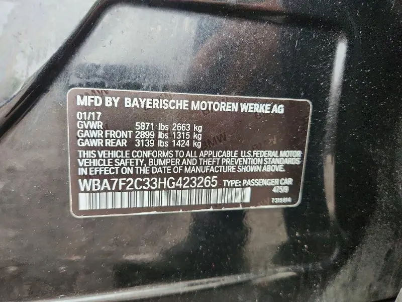 2017 BMW 750 XI  