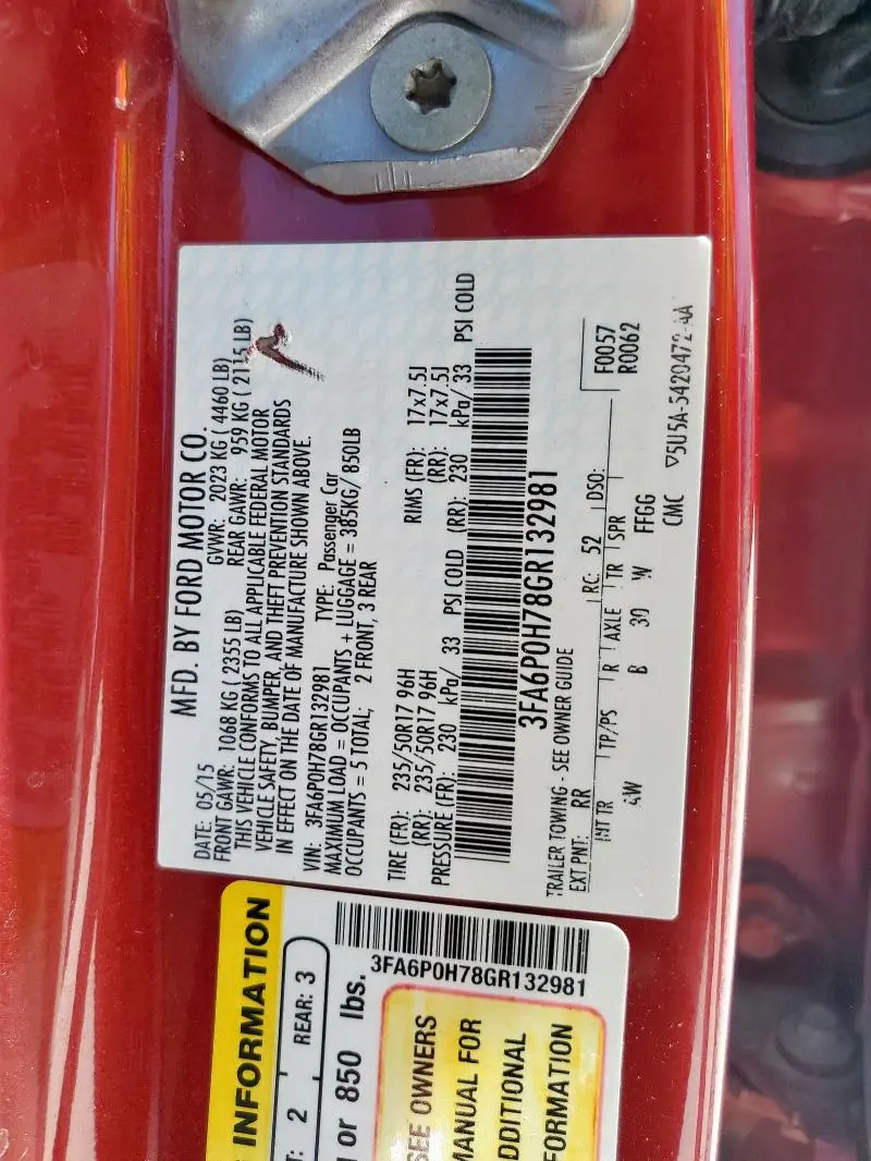 2016 FORD FUSION SE  