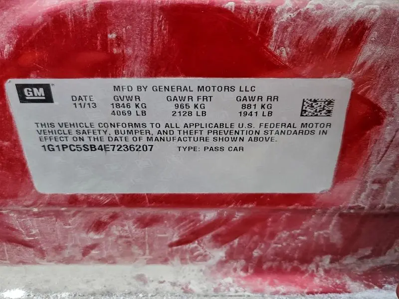 2014 CHEVROLET CRUZE LT  