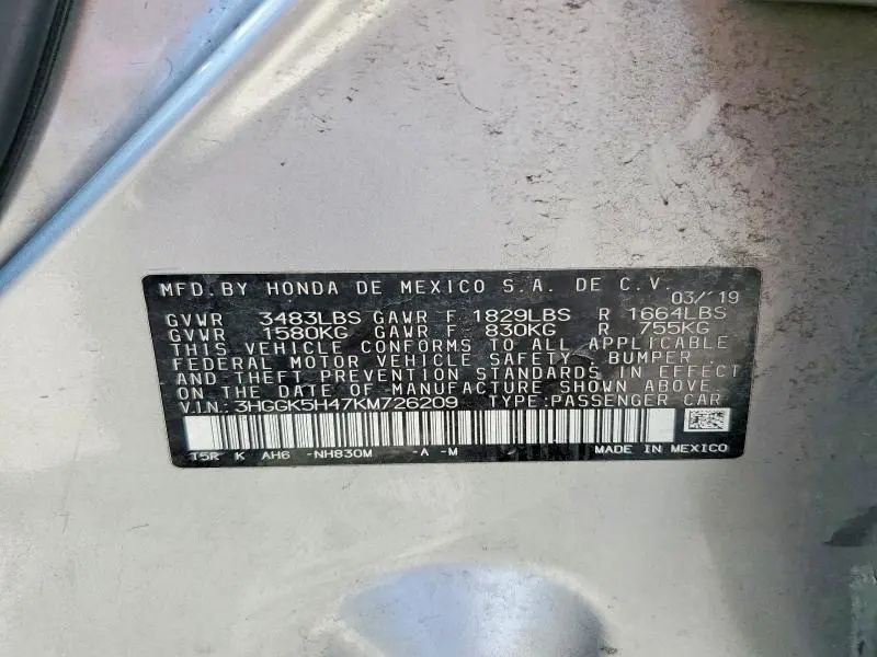 2019 HONDA FIT   