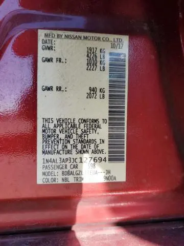 2018 NISSAN ALTIMA 2.5  