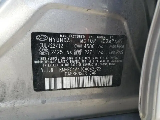 2012 HYUNDAI SONATA HYBRID  