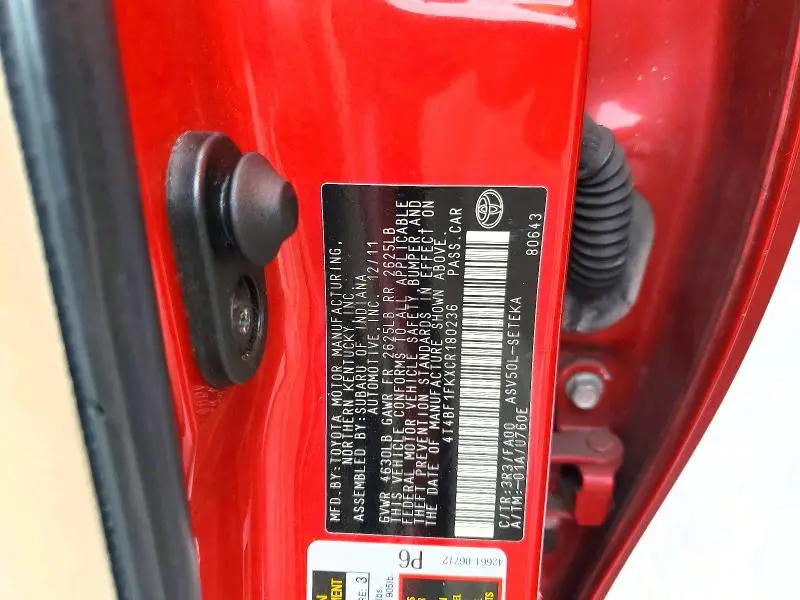 2012 TOYOTA CAMRY BASE  