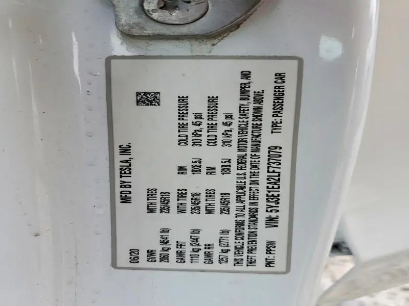 2020 TESLA MODEL 3   