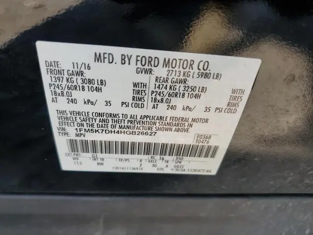 2017 FORD EXPLORER XLT  