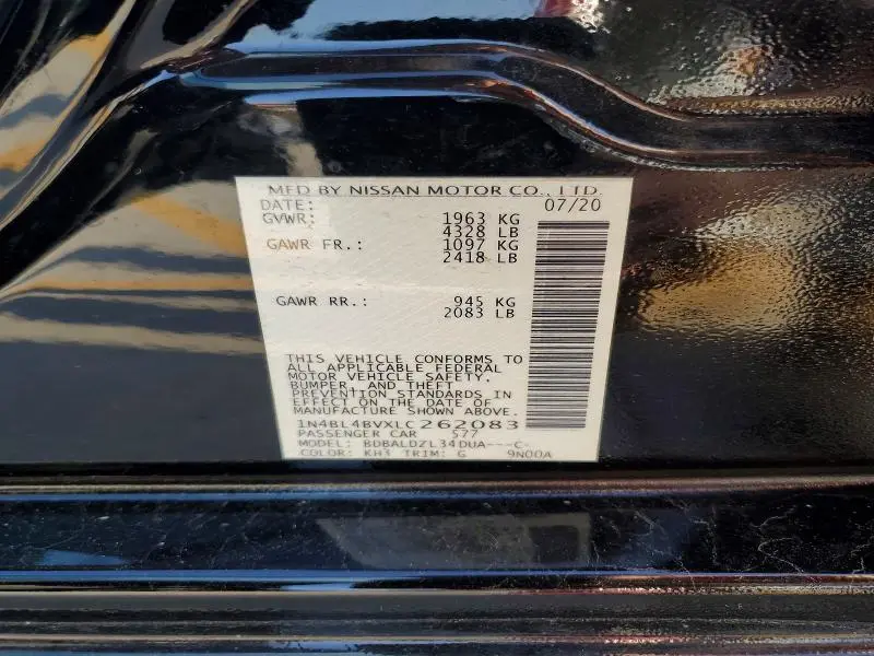 2020 NISSAN ALTIMA S  