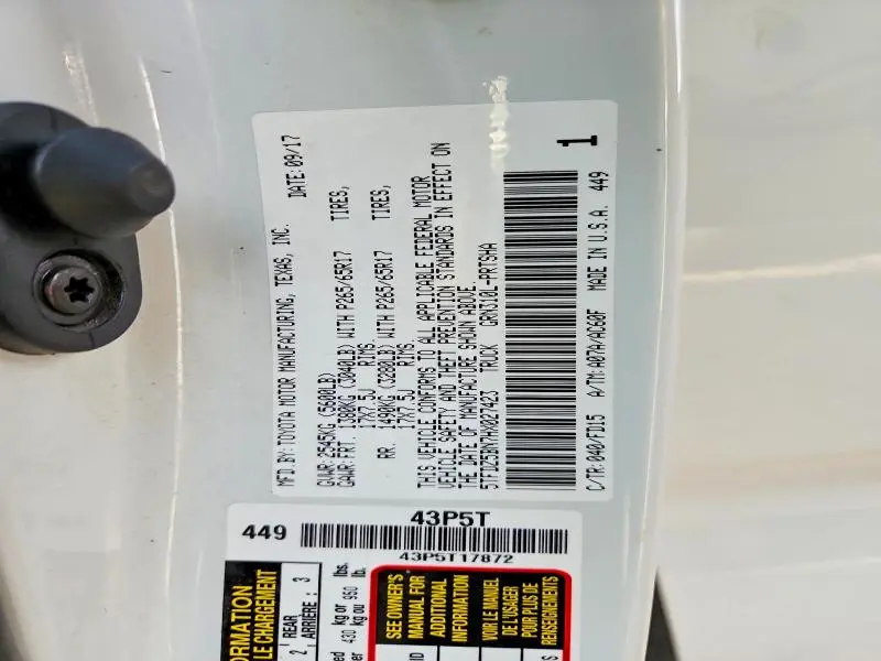 2017 TOYOTA TACOMA DOUBLE CAB  