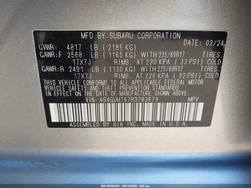 2024 SUBARU CROSSTREK WILDERNESS