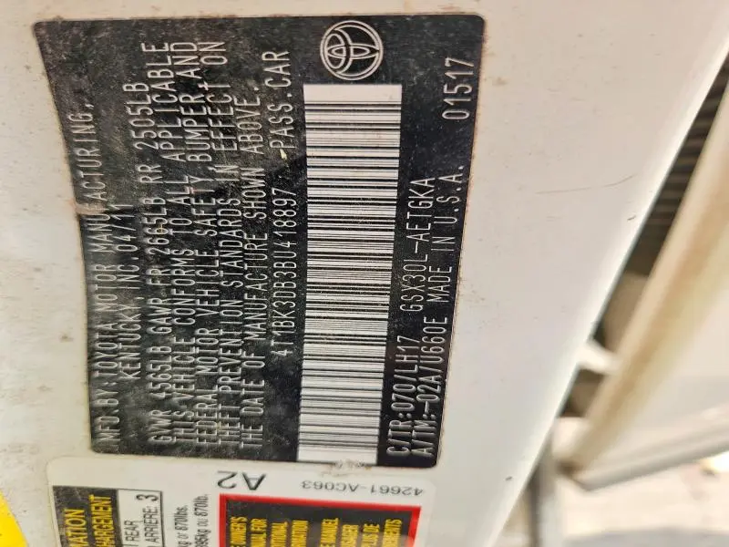 2011 TOYOTA AVALON BASE  