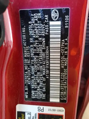 2015 TOYOTA CAMRY LE