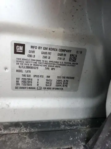 2019 CHEVROLET TRAX 1LT  